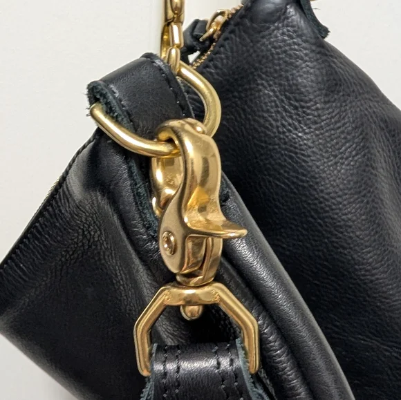 Clare V Moyen Messenger Bag Black Leather - Picture 9 of 11